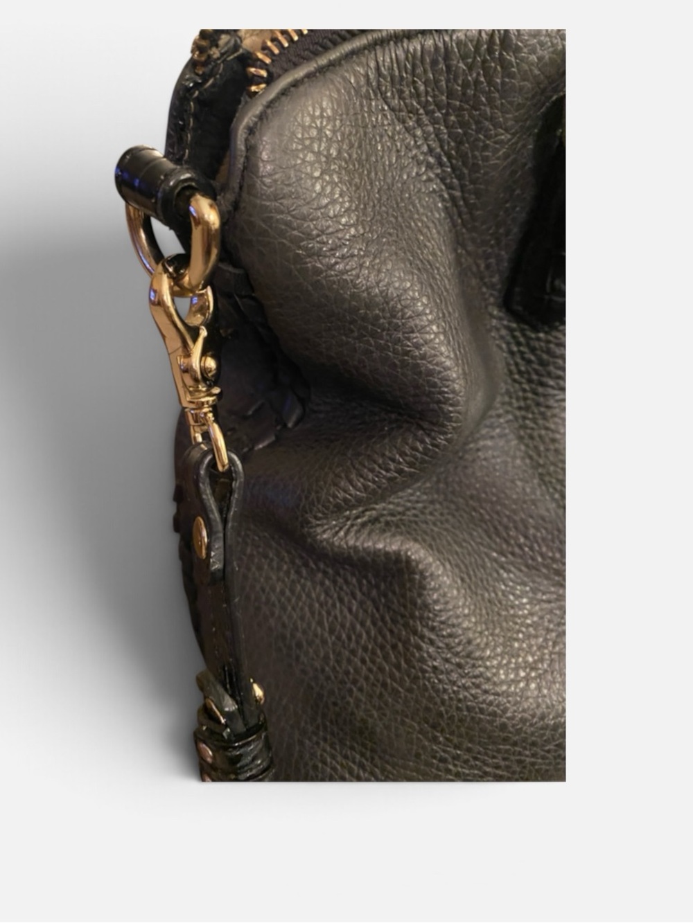 Brahmin Black Leather Satchel Handbag with Detachable Strap - Picture 3 of 15